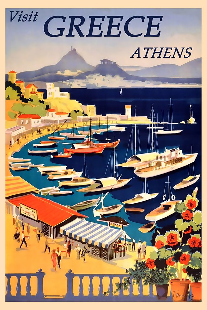 Greece Athens Travel Poster art print by Vintage Travel Posters for $57.95 CAD