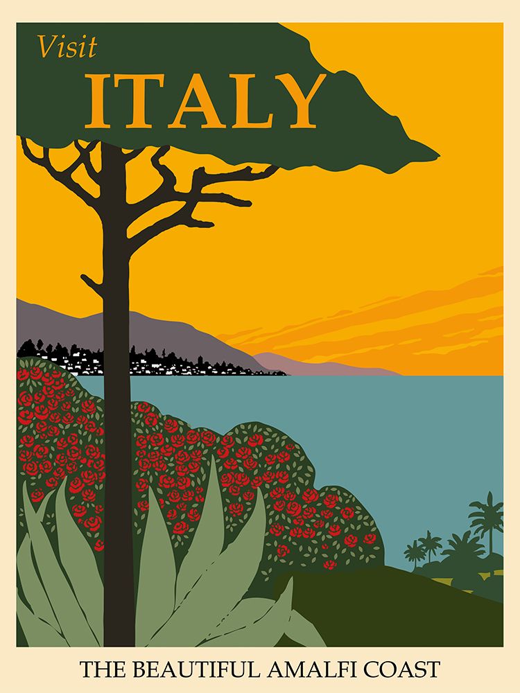 Italy Amalfi Coast Vintage Travel art print by Vintage Travel Posters for $57.95 CAD
