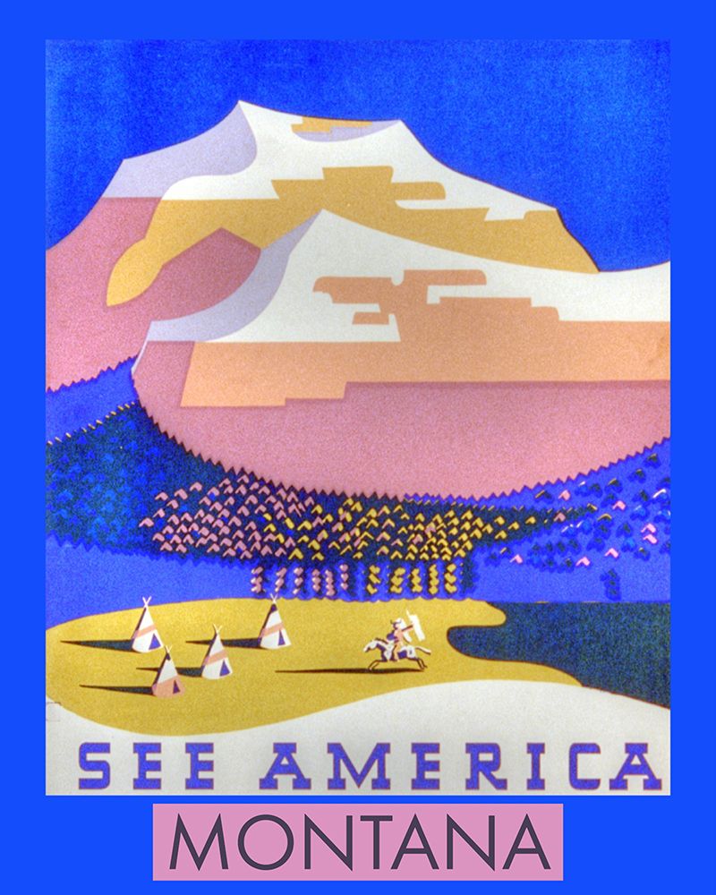 See America Montana Vintage Poster art print by Vintage Travel Posters for $57.95 CAD