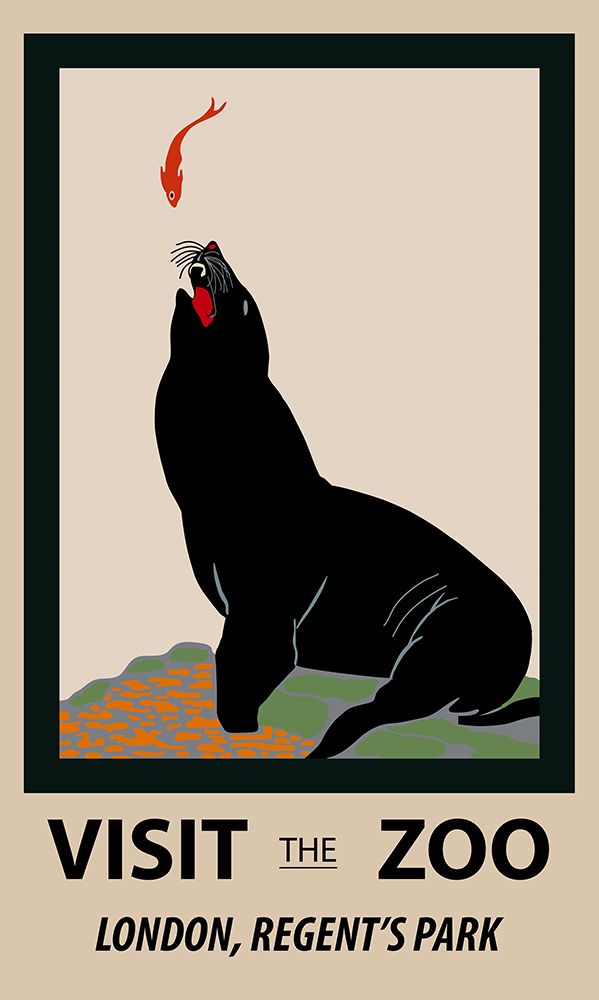Sea Lion Zoo art print by Vintage Travel Posters for $57.95 CAD