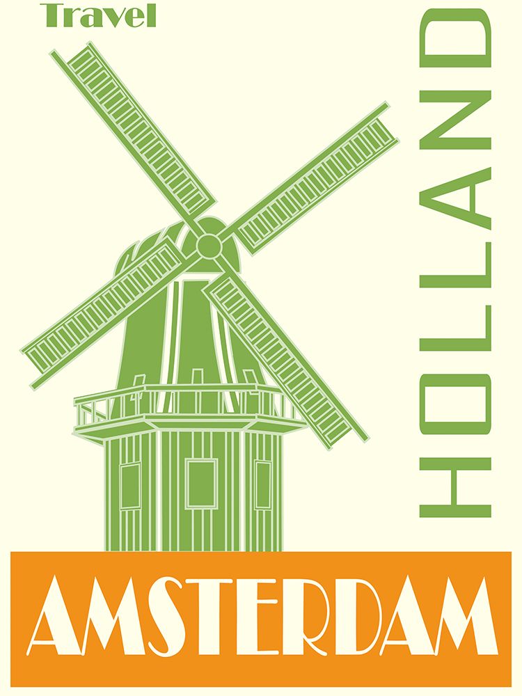 Amsterdam Holland Travel Poster art print by Vintage Travel Posters for $57.95 CAD