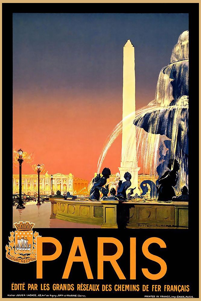 Travel Poster Paris art print by Vintage Travel Posters for $57.95 CAD