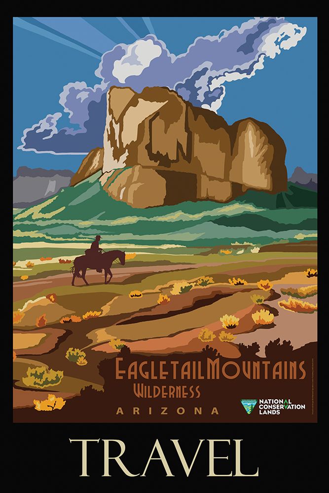 Arizona Eagle Tail Mountains Poster art print by Vintage Travel Posters for $57.95 CAD