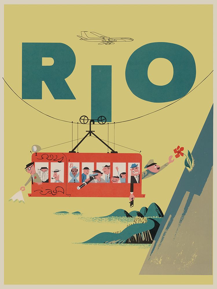 Rio Brazil Vintage Travel Poster art print by Vintage Travel Posters for $57.95 CAD