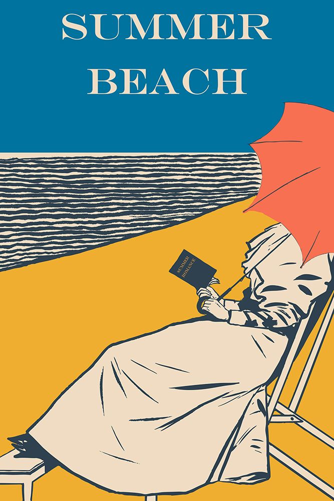 Women Reading on Beach art print by Vintage Travel Posters for $57.95 CAD