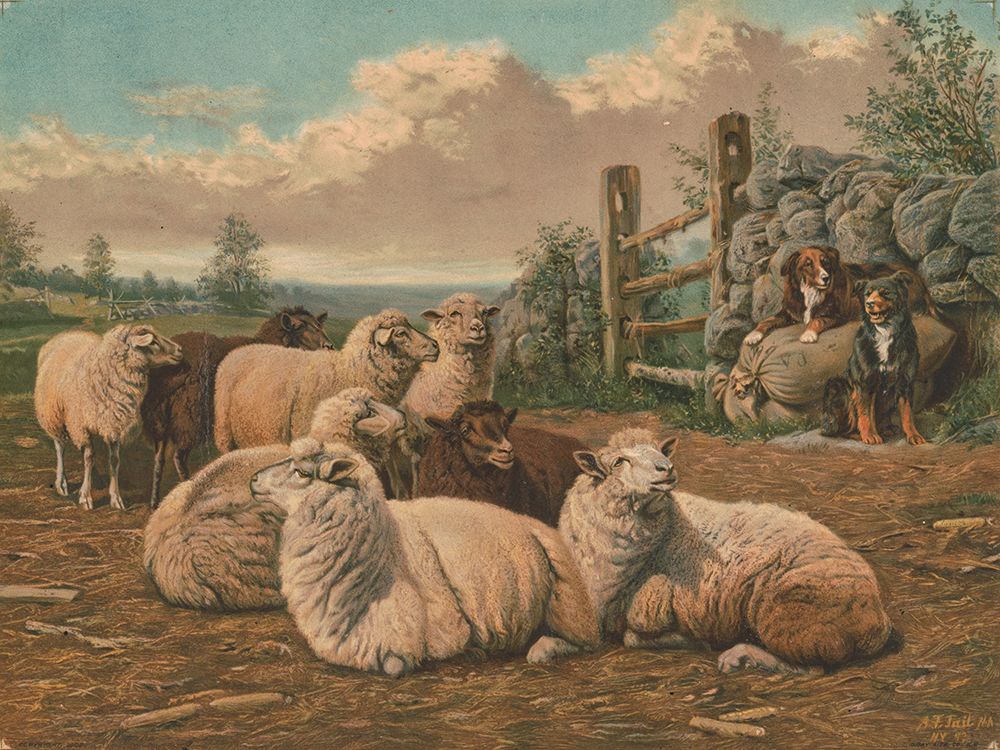 The Faithful Shepherds art print by Arthur Fitzwilliam Tait for $57.95 CAD