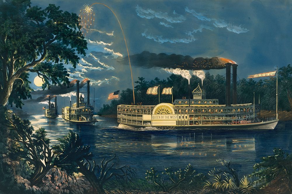 Rounding a Bend on the Mississippi art print by Frances Flora Bond Palmer for $57.95 CAD