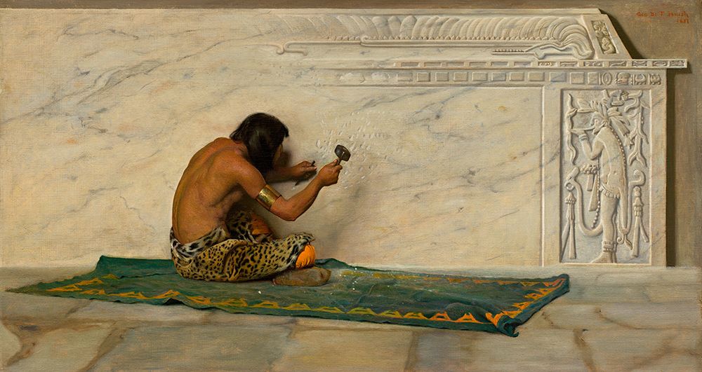 An Aztec Sculptor art print by George de Forest Brush for $57.95 CAD