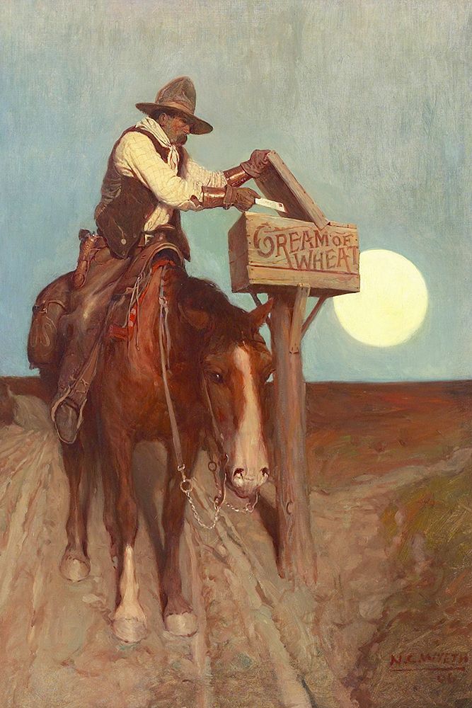 Rural Delivery where the Mail Goes, Cream of Wheat Goes art print by Newell Convers Wyeth for $57.95 CAD