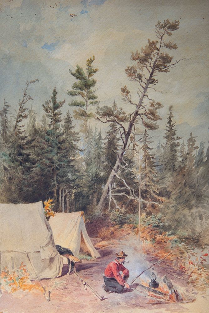 Watercolor Camp of the Leaning Pine art print by F.O.C. Darley for $57.95 CAD