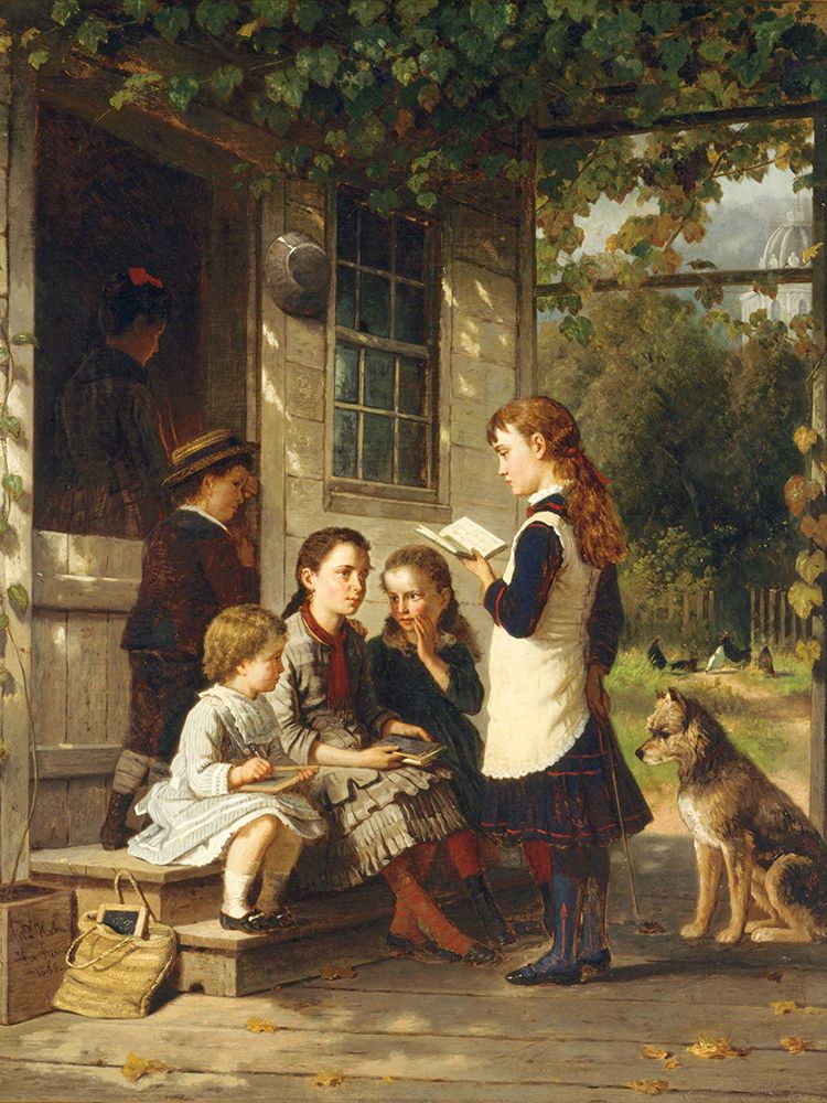 Playing School art print by William Hahn for $57.95 CAD