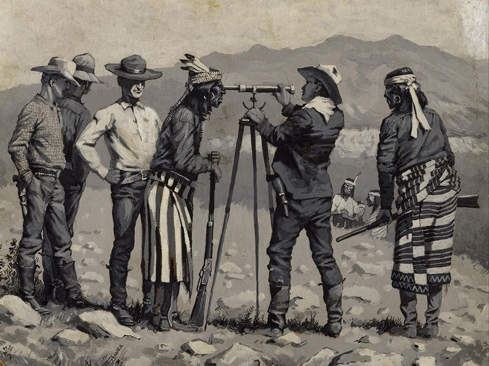 Looking Through the Telescope art print by Frederic Remington for $57.95 CAD