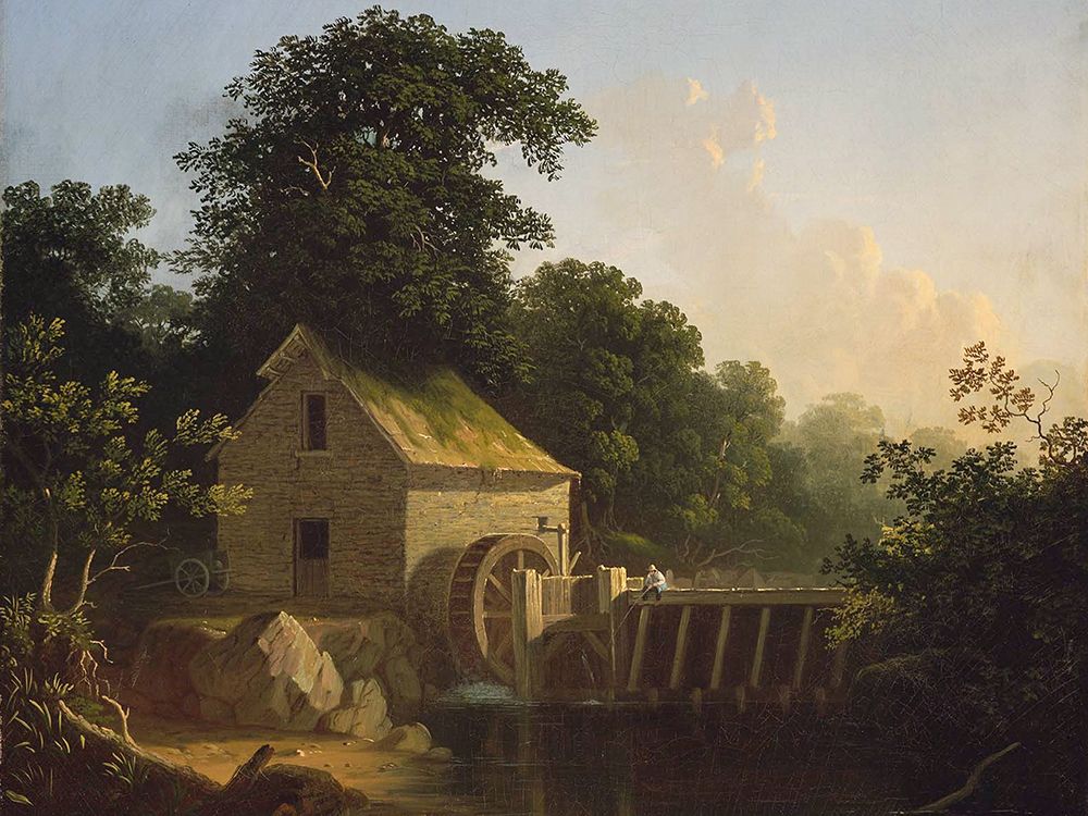 Landscape with Waterwheel art print by George Caleb Bingham for $57.95 CAD