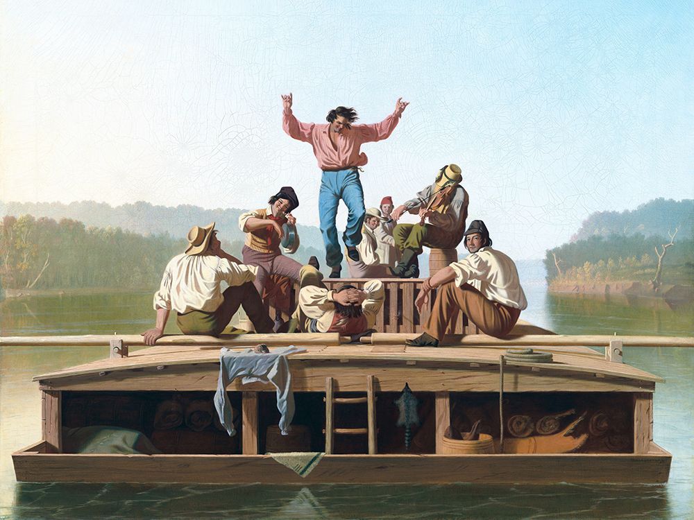 The Jolly Flatboatmen art print by George Caleb Bingham for $57.95 CAD
