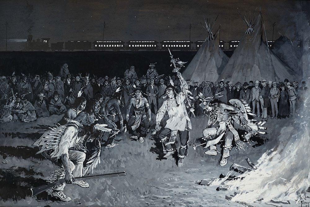 A Dance of Crow Indians art print by Henry F Farny for $57.95 CAD