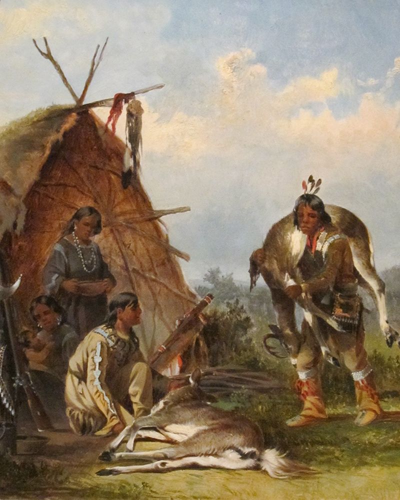 Indians with Deer art print by John Mix Stanley for $57.95 CAD
