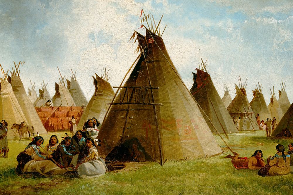 Prairie Indian Encampment art print by John Mix Stanley for $57.95 CAD
