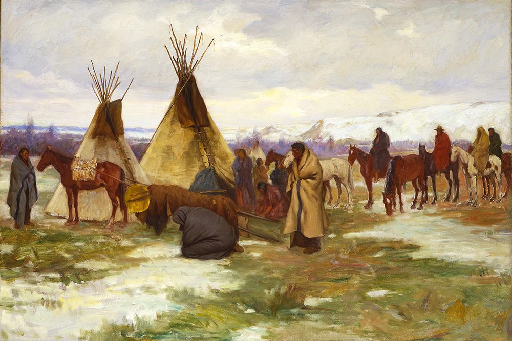 Burial Cortege of a Crow Chief art print by Joseph Henry Sharp for $57.95 CAD