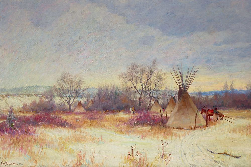 Indian Encampment art print by Joseph Henry Sharp for $57.95 CAD