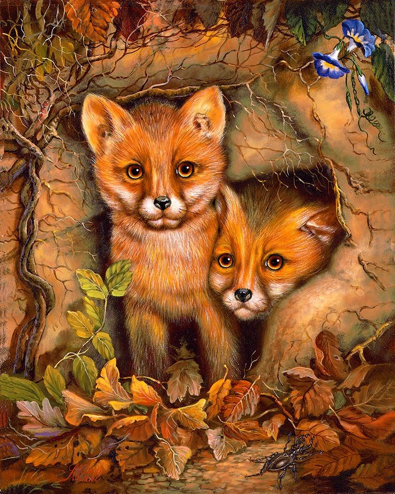 Fox Cubs art print by Klaus Strubel for $57.95 CAD