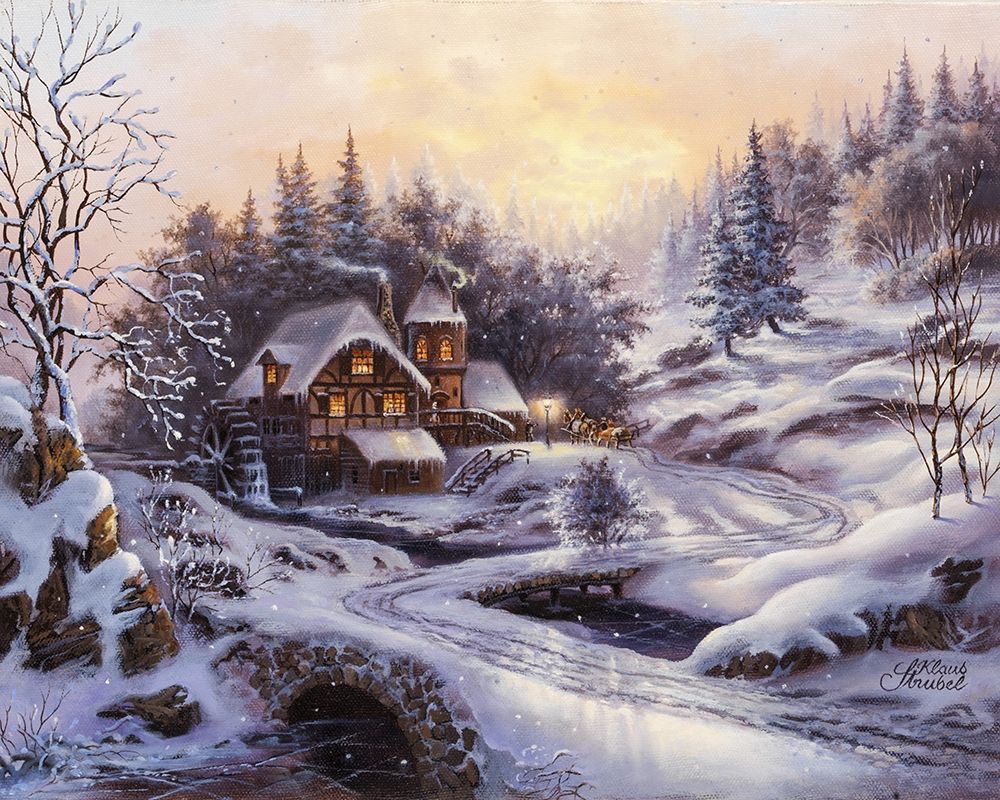 Winter Evening Visit art print by Klaus Strubel for $57.95 CAD