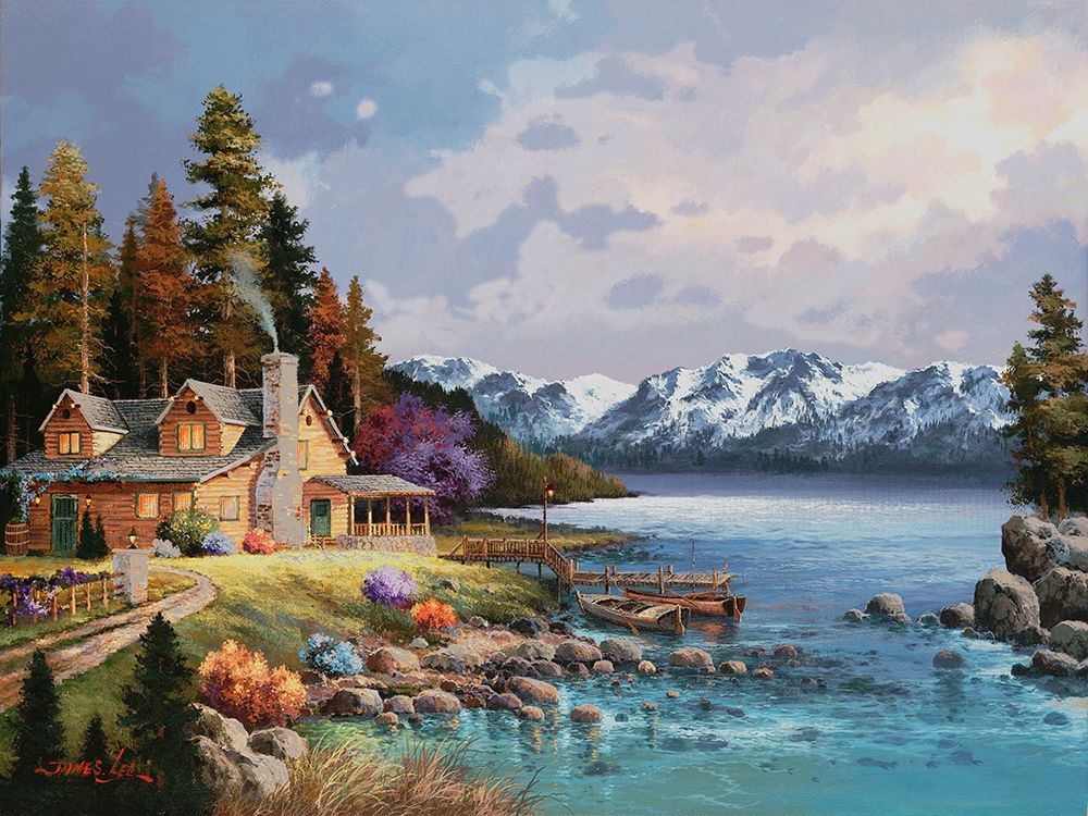 Mountain Cabin art print by James Lee for $57.95 CAD