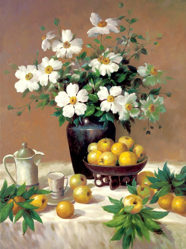 Dogwood And Lemons art print by Welby for $57.95 CAD