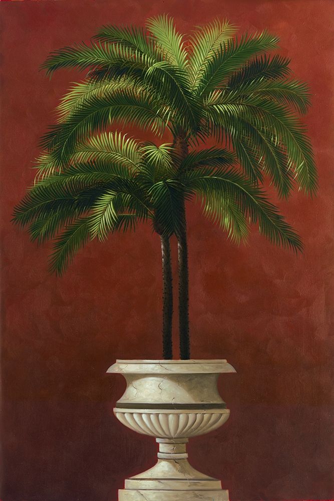 Potted palm in Red III art print by Welby for $57.95 CAD