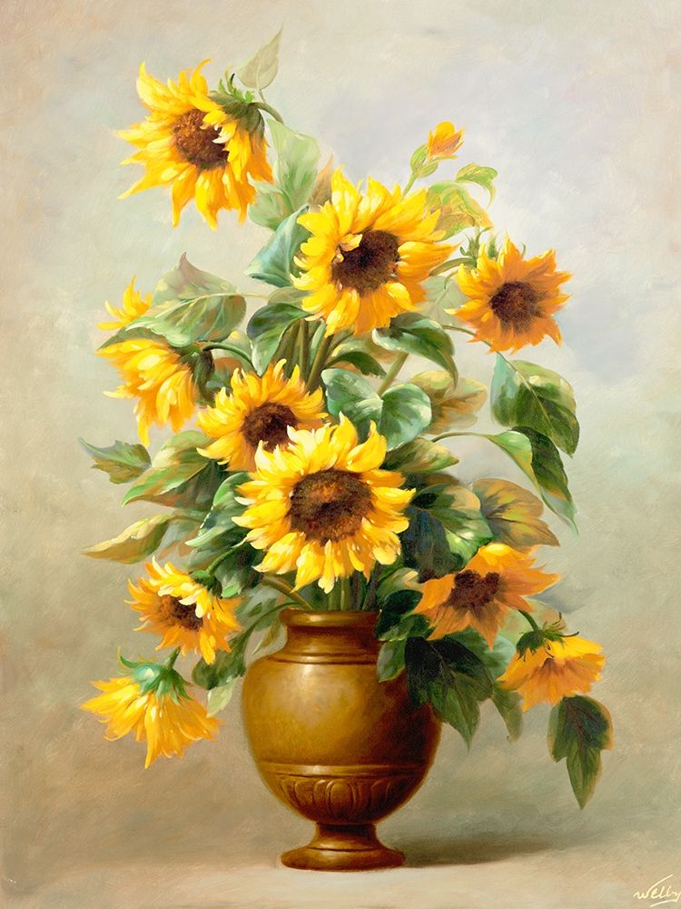 Sunflowers in Bronze II art print by Welby for $57.95 CAD