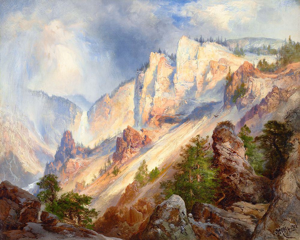 A Passing Shower in the Yellowstone art print by Thomas Moran for $57.95 CAD