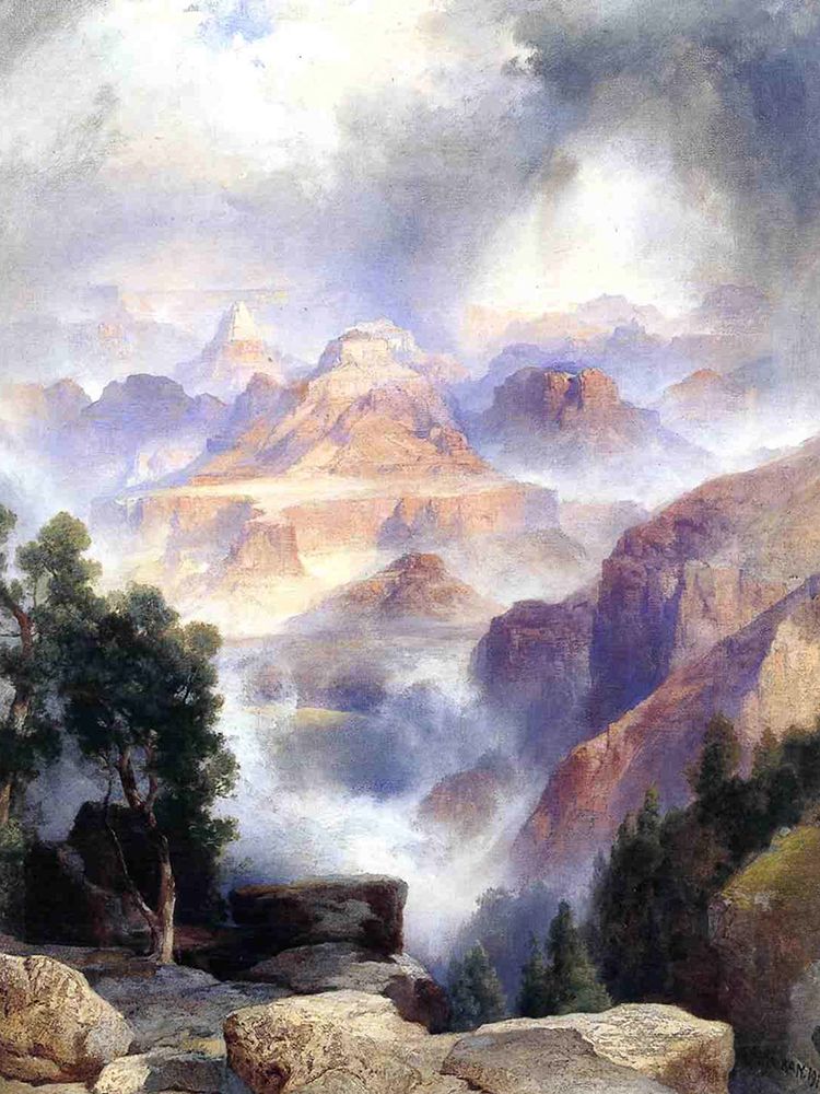 A Showery Day In the Grand Canyon art print by Thomas Moran for $57.95 CAD