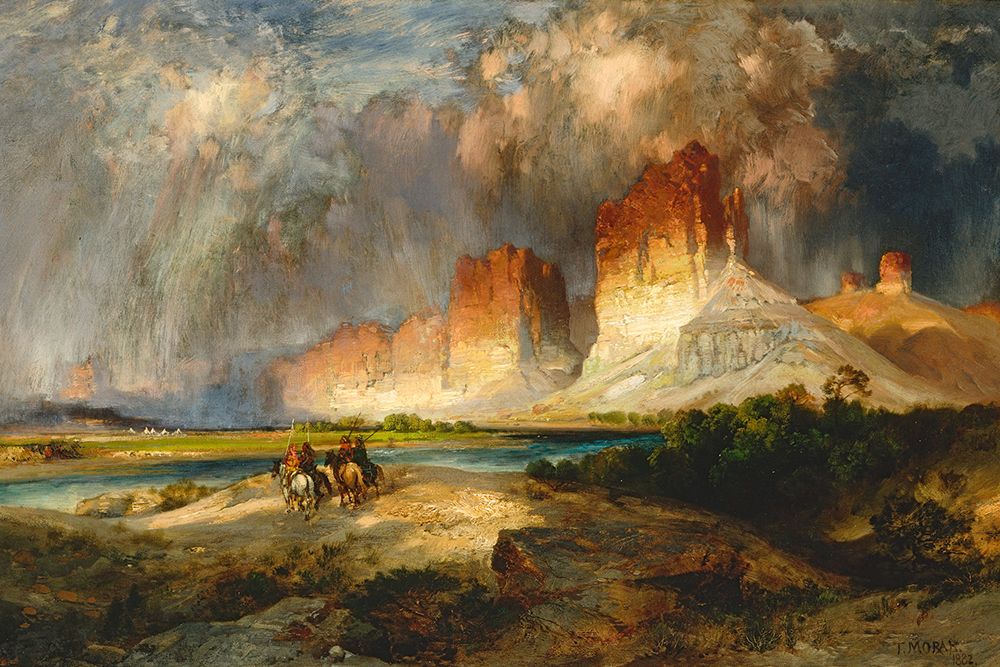 Cliffs of the Upper Colorado River art print by Thomas Moran for $57.95 CAD