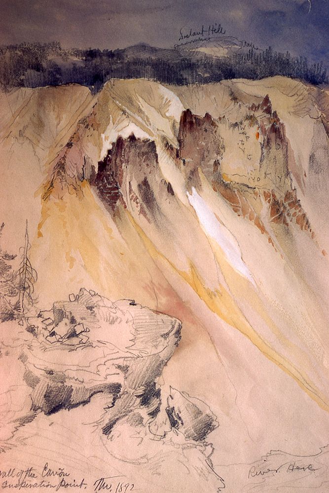 East Wall of the Canyon from Inspiration Point art print by Thomas Moran for $57.95 CAD