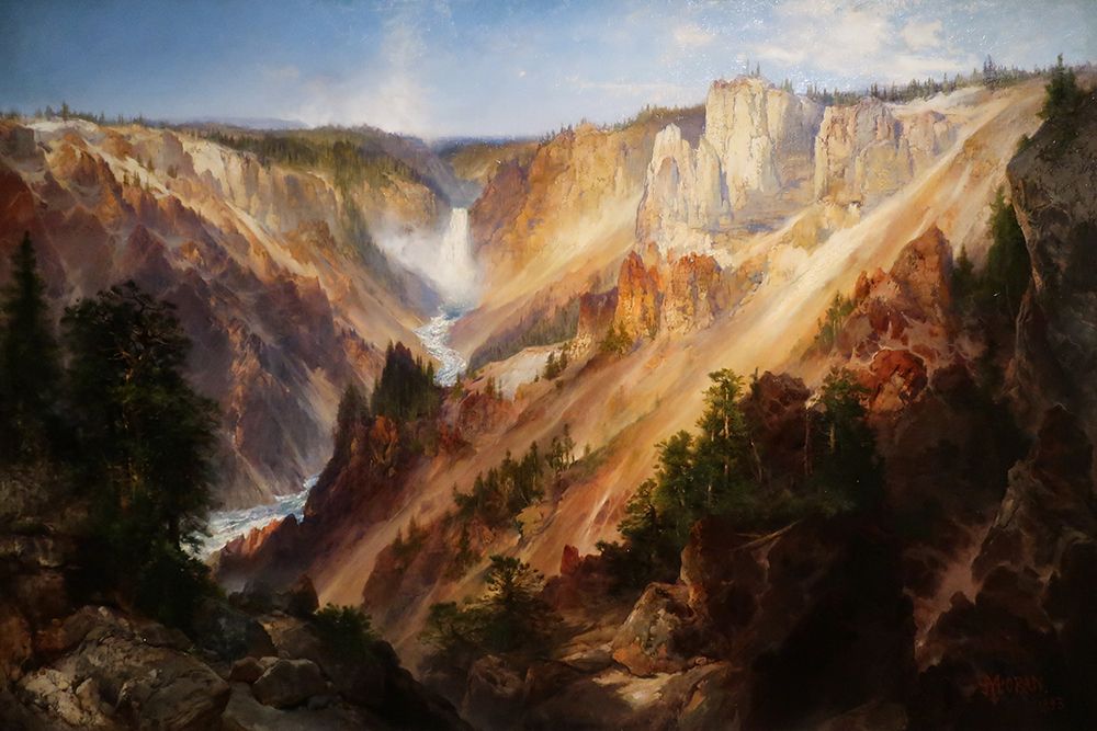 Lower Falls, Yellowstone Park art print by Thomas Moran for $57.95 CAD