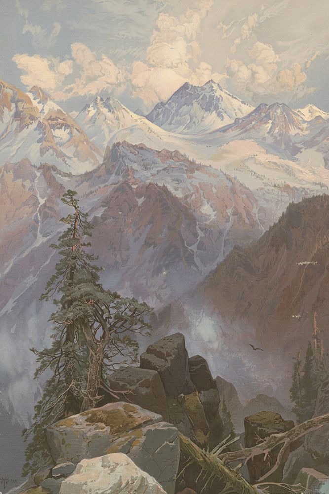 Summit of the Sierras art print by Thomas Moran for $57.95 CAD