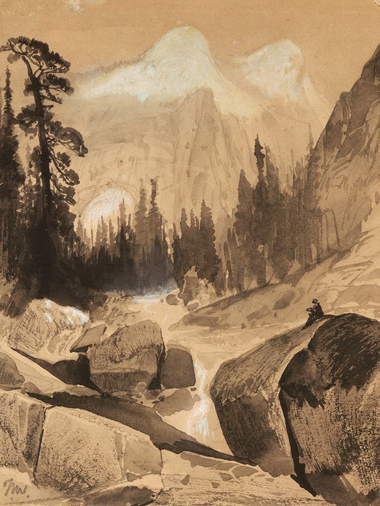 The North Dome, Yosemite, California art print by Thomas Moran for $57.95 CAD