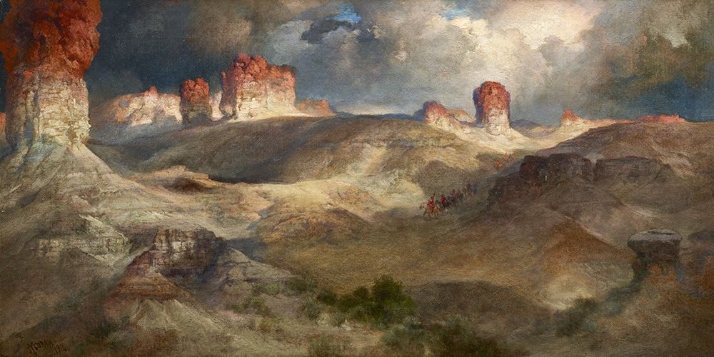 Pine Buttes, Wyoming art print by Thomas Moran for $57.95 CAD