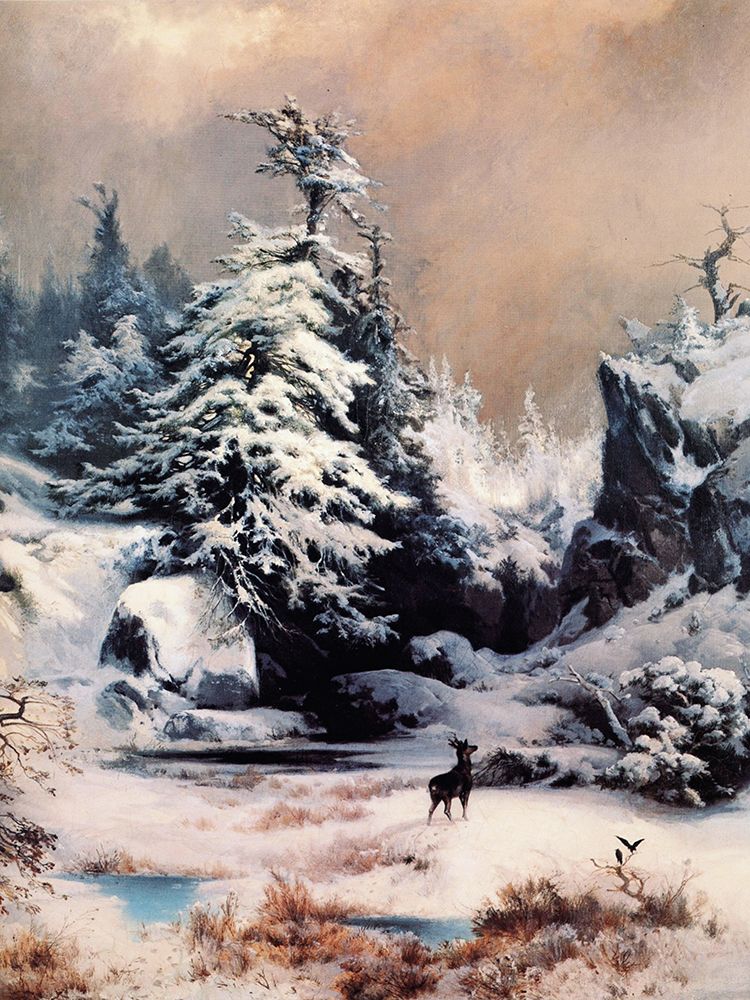 Winter in the Rockies art print by Thomas Moran for $57.95 CAD