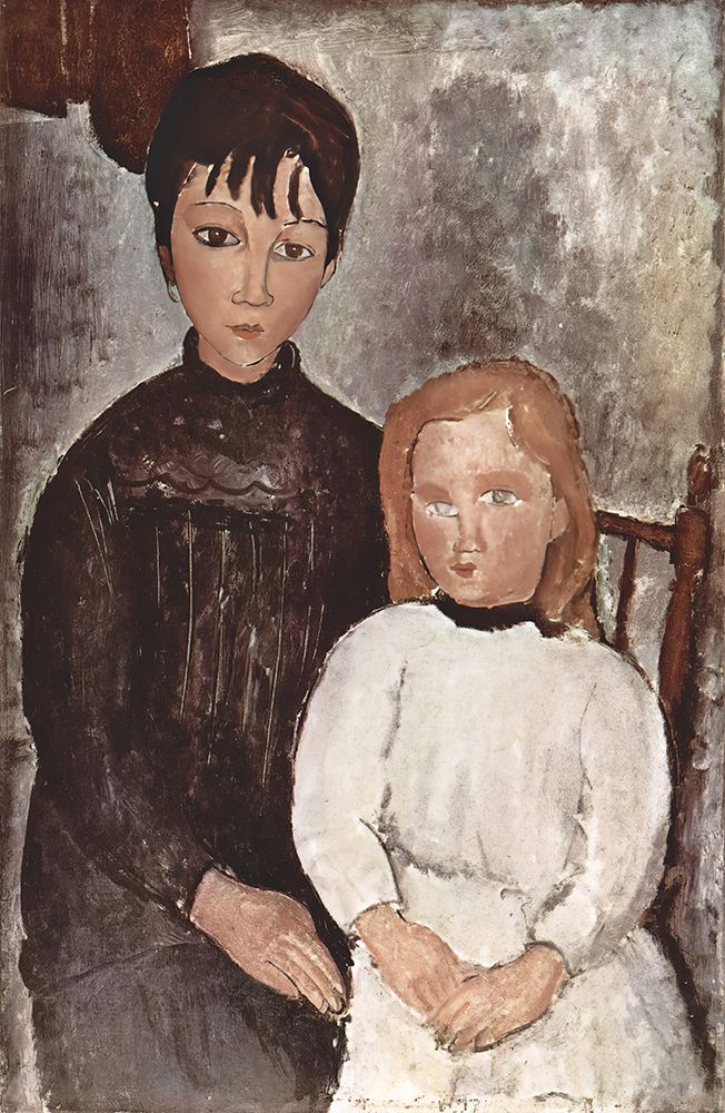 Two Girls 1918 art print by Amedeo Modigliani for $57.95 CAD
