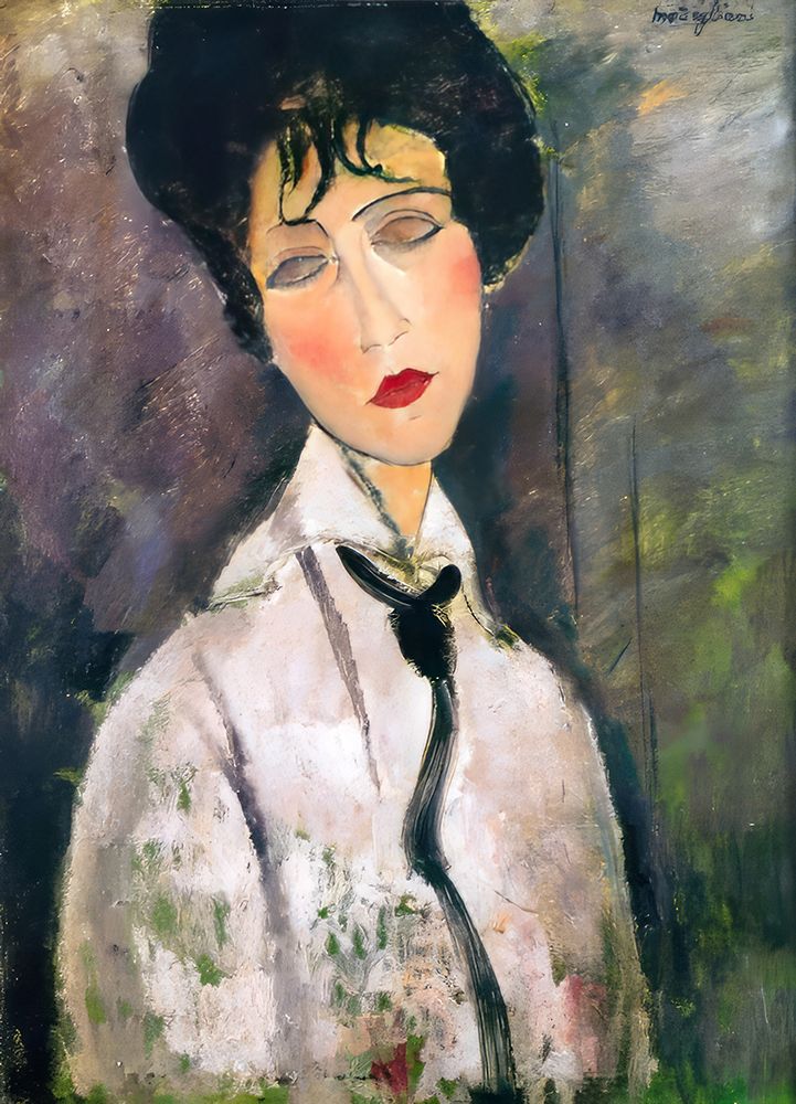 Woman with Black Cravat 1917 art print by Amedeo Modigliani for $57.95 CAD