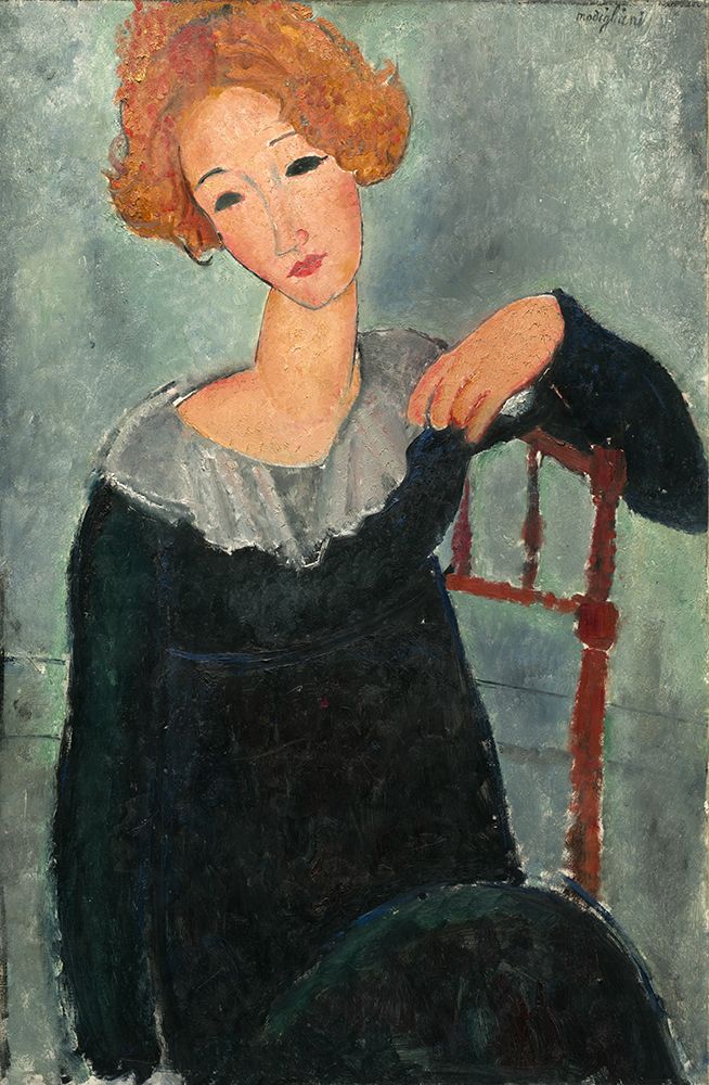 Woman with Red Hair 1917 art print by Amedeo Modigliani for $57.95 CAD
