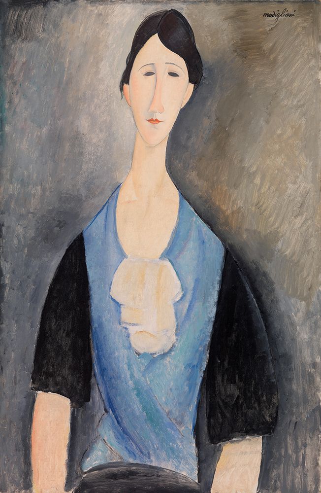 Young Woman in Blue 1919 art print by Amedeo Modigliani for $57.95 CAD