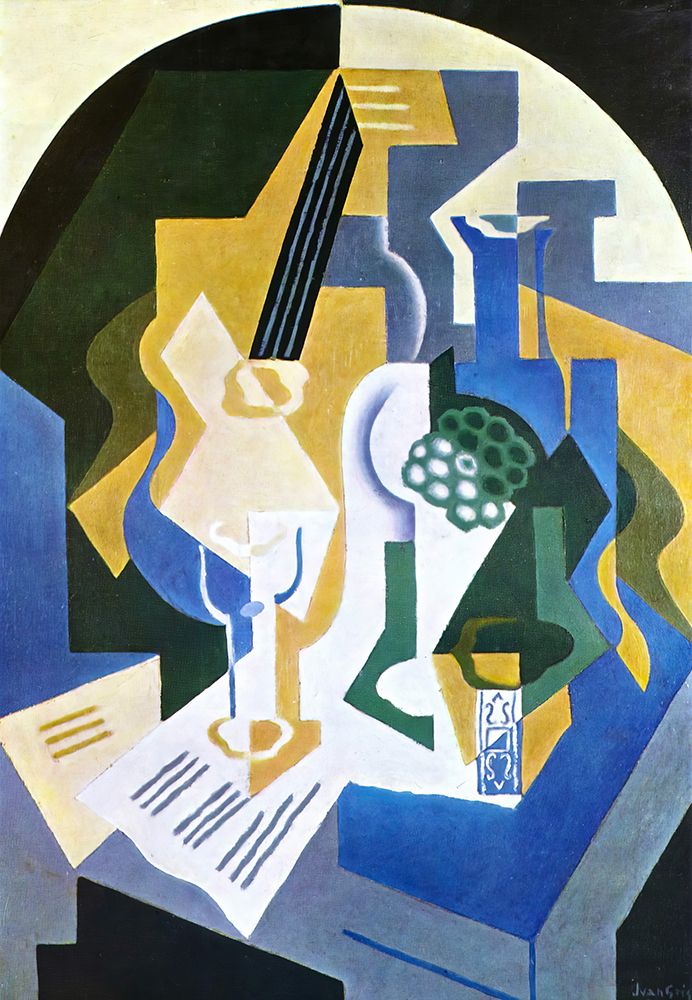 Still life with fruit bowl and mandolin 1919 art print by Juan Gris for $57.95 CAD