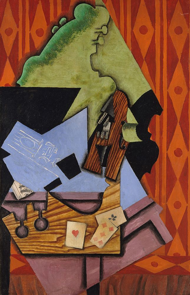 Violin and playing Cards on a Table 1913 art print by Juan Gris for $57.95 CAD