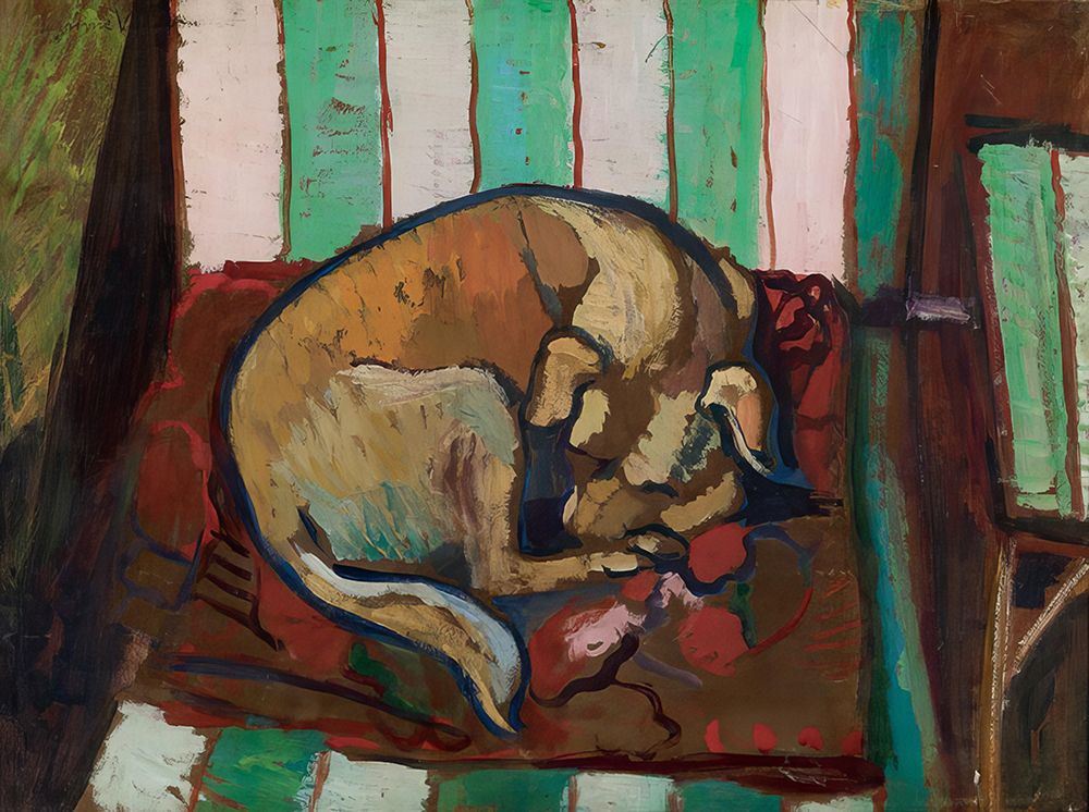 Dog Sleeping on a Cushion 1923 art print by Suzanne Valadon for $57.95 CAD