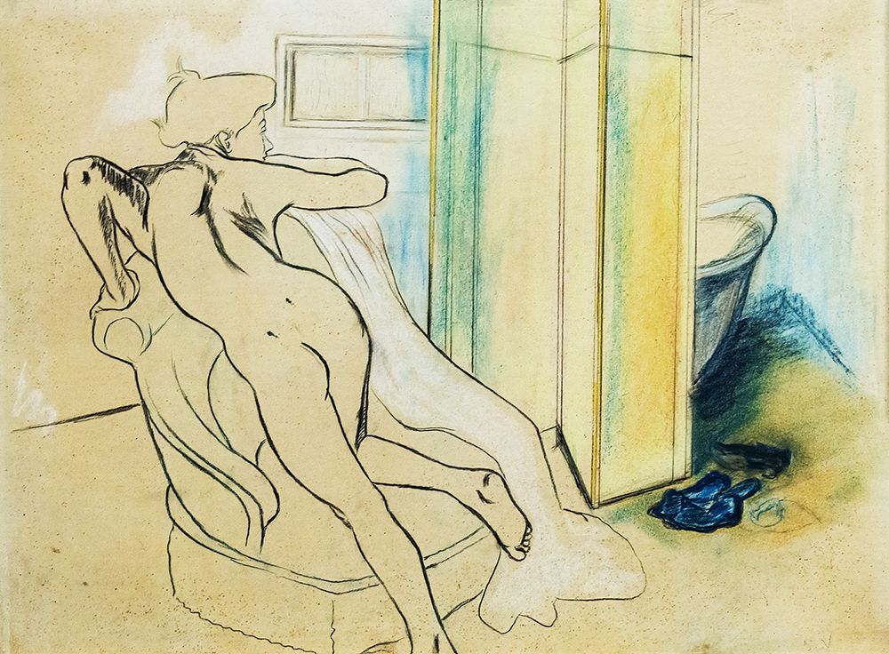 Nude Girl Leaning on an Armchair 1908 art print by Suzanne Valadon for $57.95 CAD