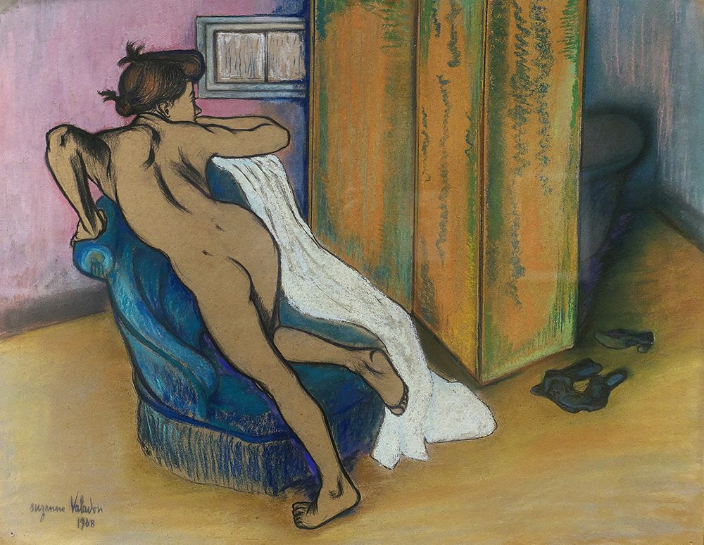 Nude Girl Leaning on an Armchair Pastel 1908 art print by Suzanne Valadon for $57.95 CAD