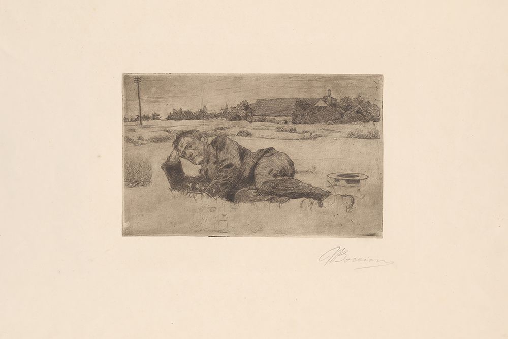Man Lying in a Field 1907 art print by Umberto Boccioni for $57.95 CAD