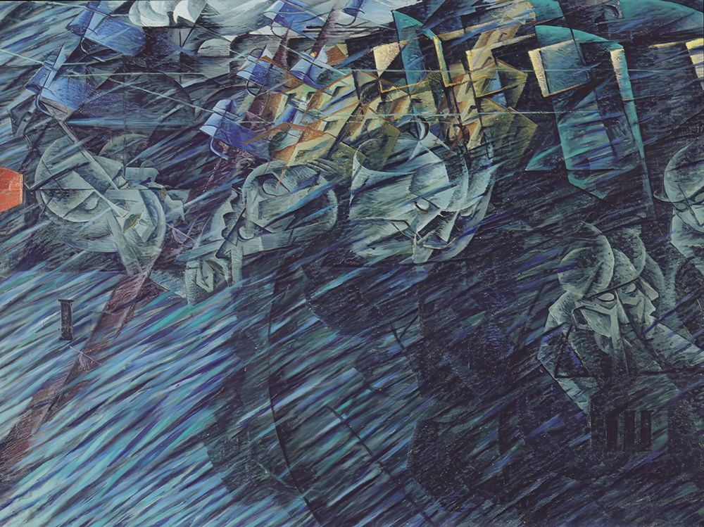 Movements II - The Walking Ones 1913 art print by Umberto Boccioni for $57.95 CAD