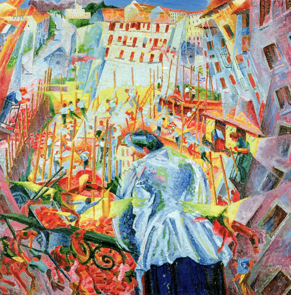 The Street Enters the House 1911 art print by Umberto Boccioni for $57.95 CAD